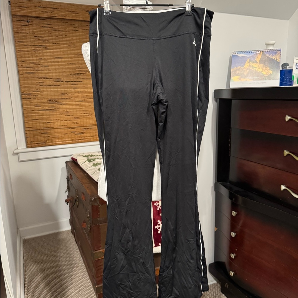 Black Athletic Pants with White Trim